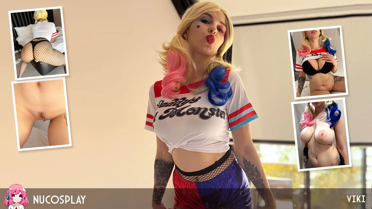 Viki Shows Off Her Mega Tits In Harley Quinn Cosplay - NuCosplay - 402177